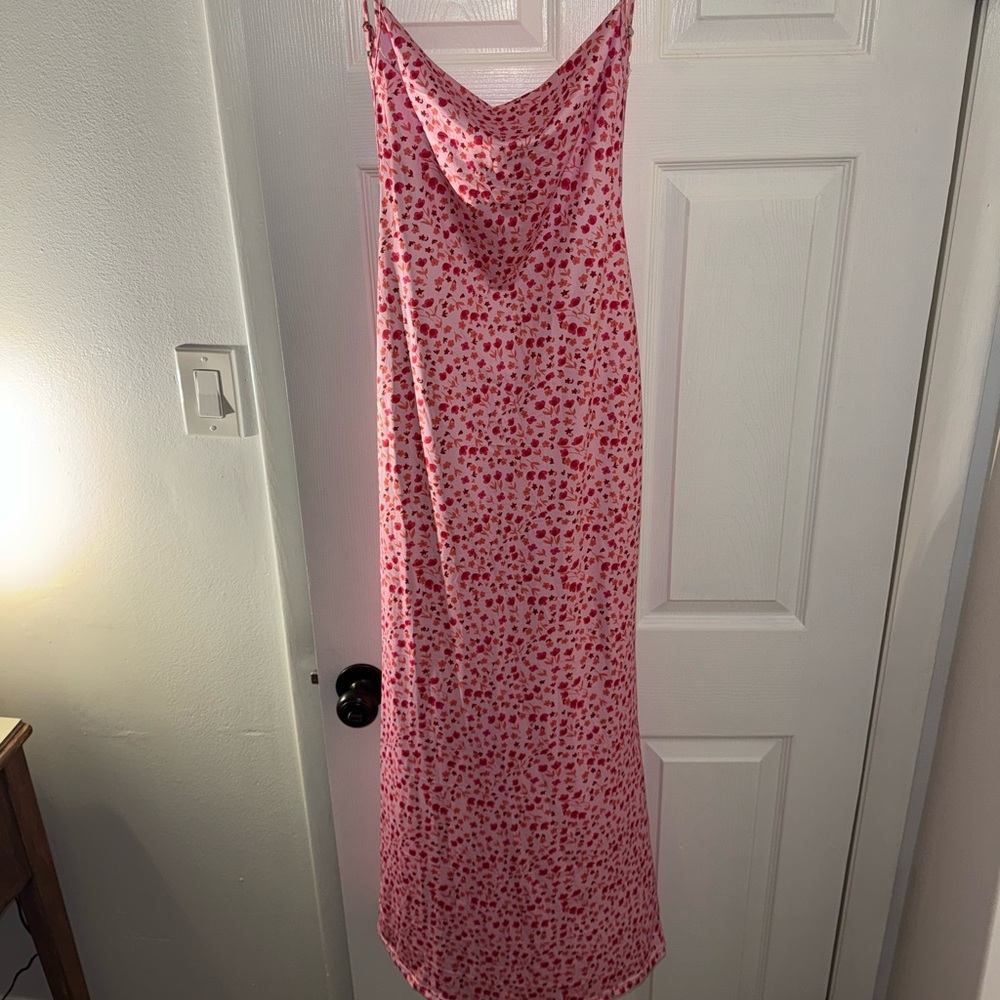 Elegant Pink Floral Women's Dress